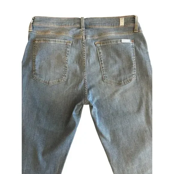 7 FOR ALL MANKIND STRETCH CROPPED BOOT JEANS SIZE 31 - Picture 4 of 7